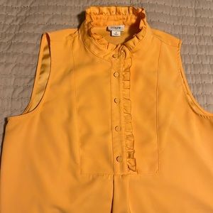 J. Crew • NWT Saffron Ruffle Trim Crepe Tank Top